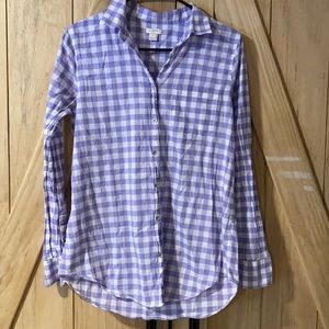 J.Crew light purple gingham button down